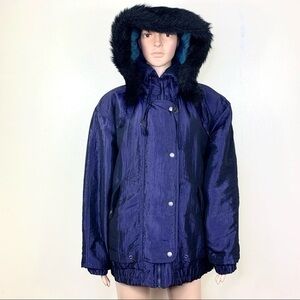 Be In The Current Seen Furry Jacket Purple Sz L